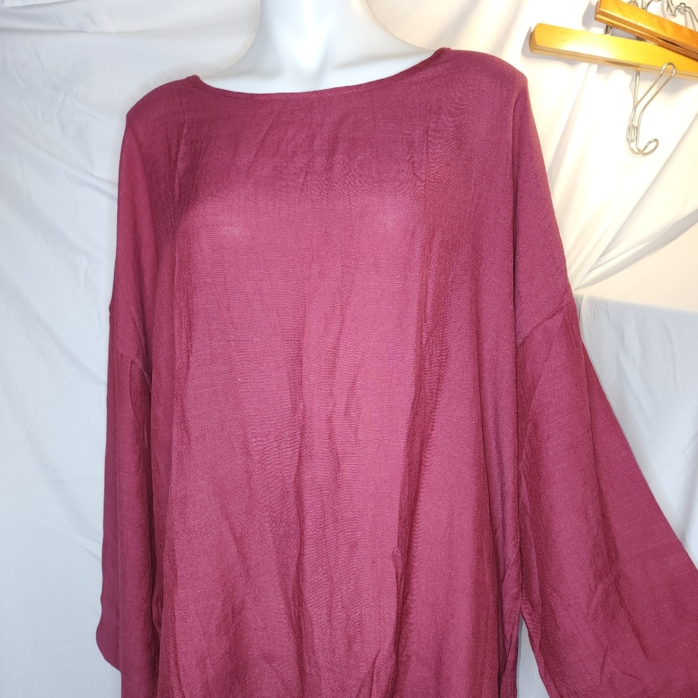 SHEIN Shear Burgundy Women's Top SZ 5xl